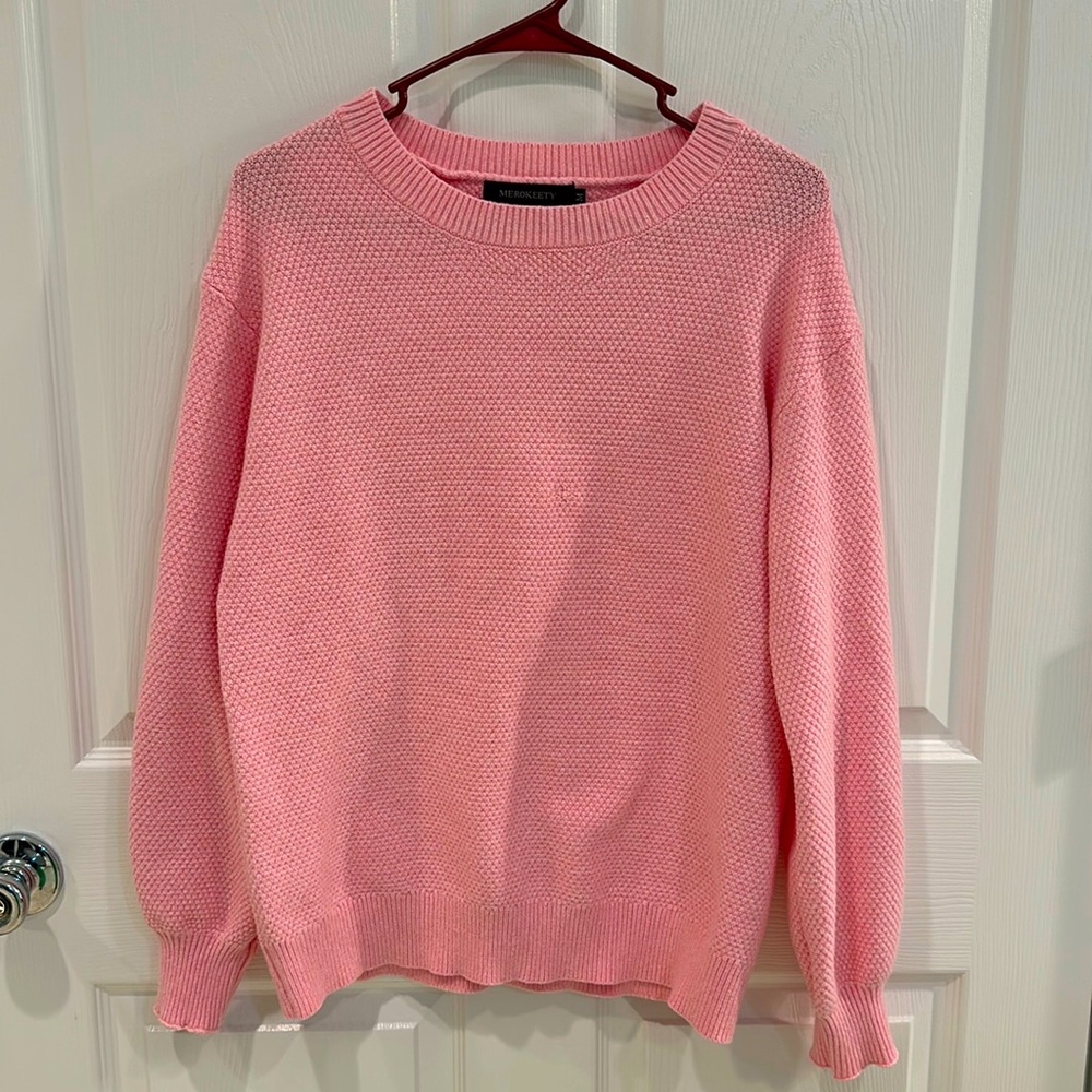 Pink Casual Sweater - Size Medium